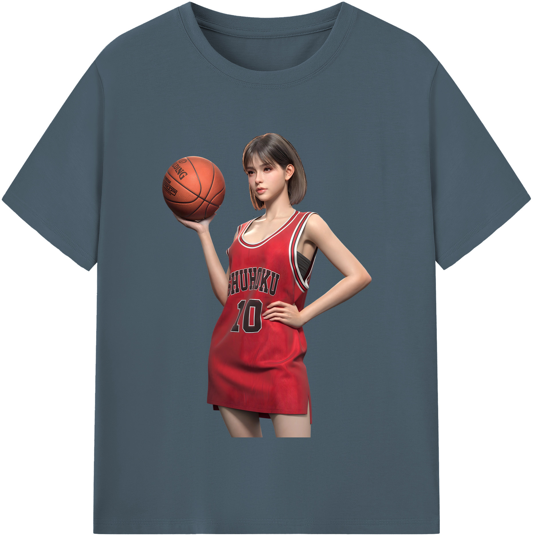 SLAM DUNK／スラムダンク 綿100％半袖Tシャツ（フロントプリント）
